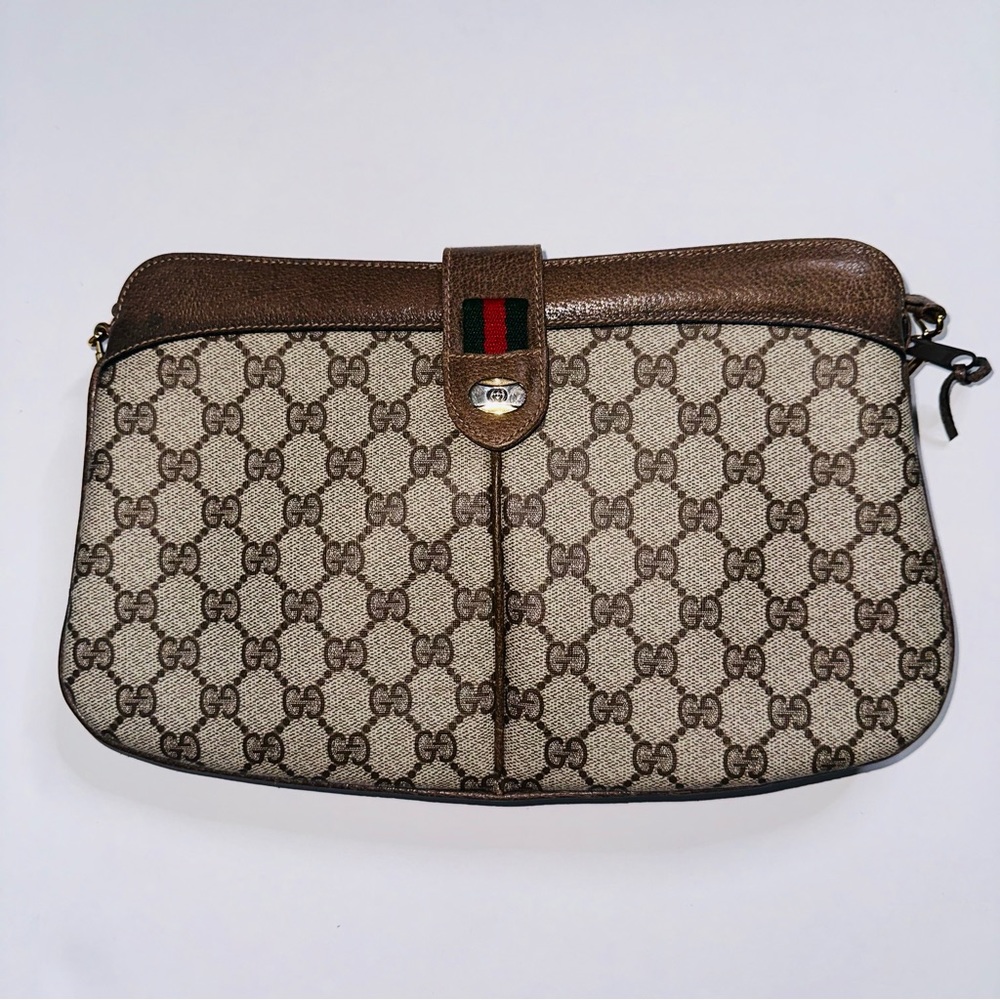 Gucci Vintage 80s Monogram GG Supreme Canvas Crossbody Shoulder bag
